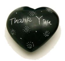 Black Thank You Soapstone Heart